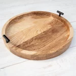Okrągła drewniana taca